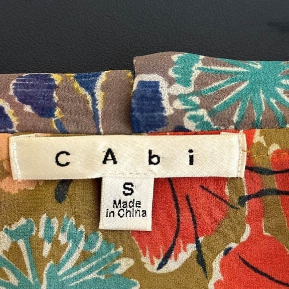 Cabi Shakespeare Floral Kimono Women's S Gray Multi Floral Chiffon Tie Front 360 - Picture 8 of 11